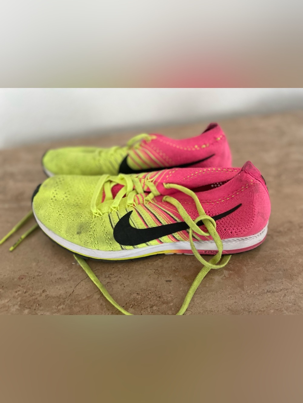 NIKE Racing Women Size 7 Multicolor Zoom FlyKnit Streak Athletic Shoes